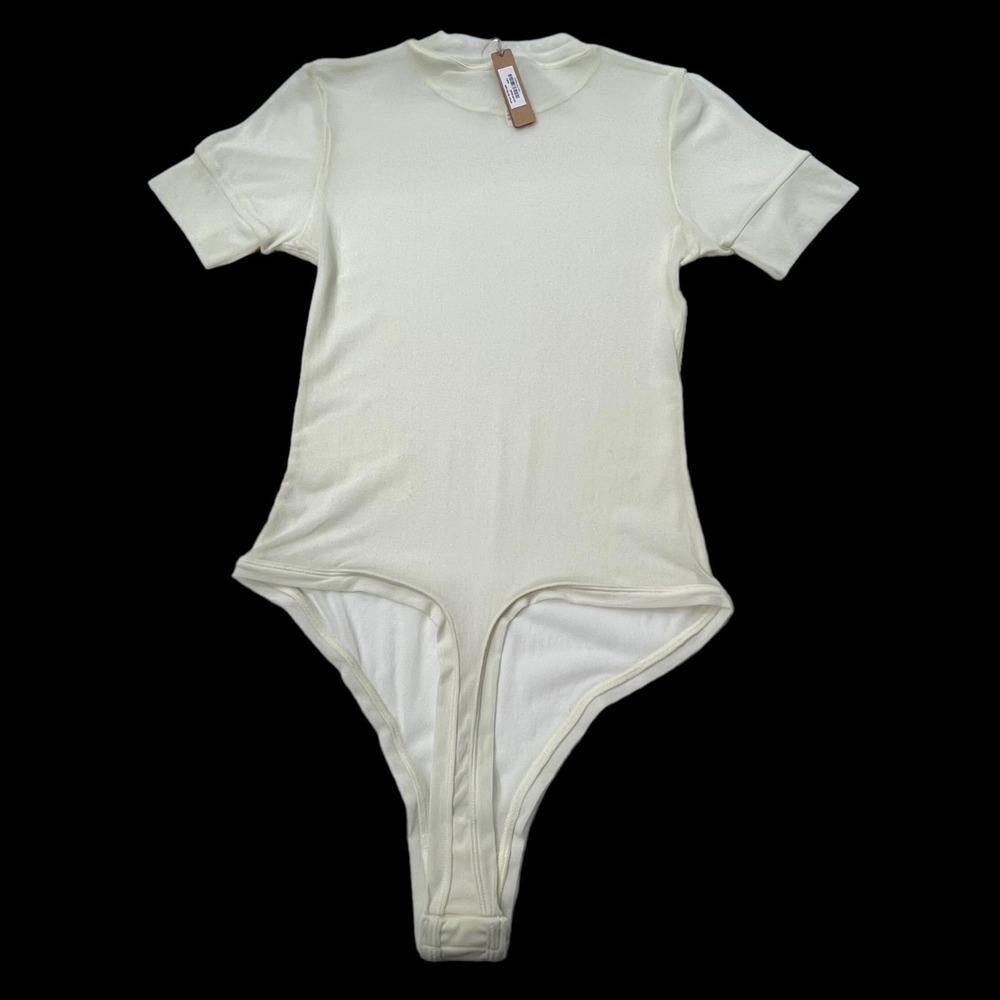 SKIMS Summer Mesh T-Shirt Bodysuit Bone Large - Picture 3 of 12